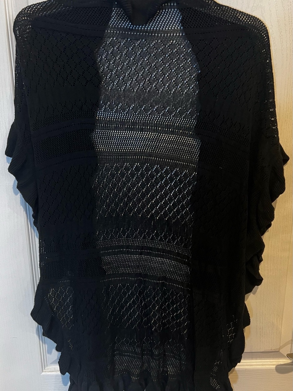 Joseph Black Open-Knit Ruffled Shrug - Picture 4 of 4